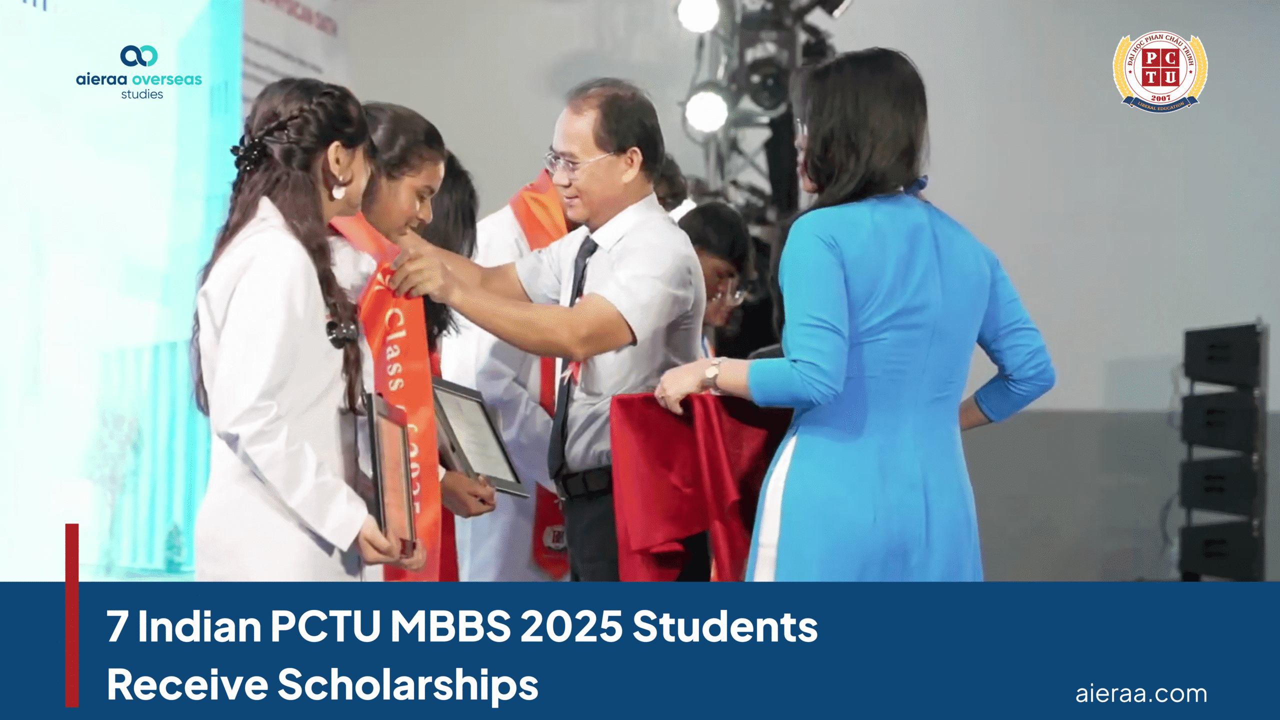 7 Indian MBBS Students at PCTU Honoured with Scholarships at White Coat Ceremony – October 2025